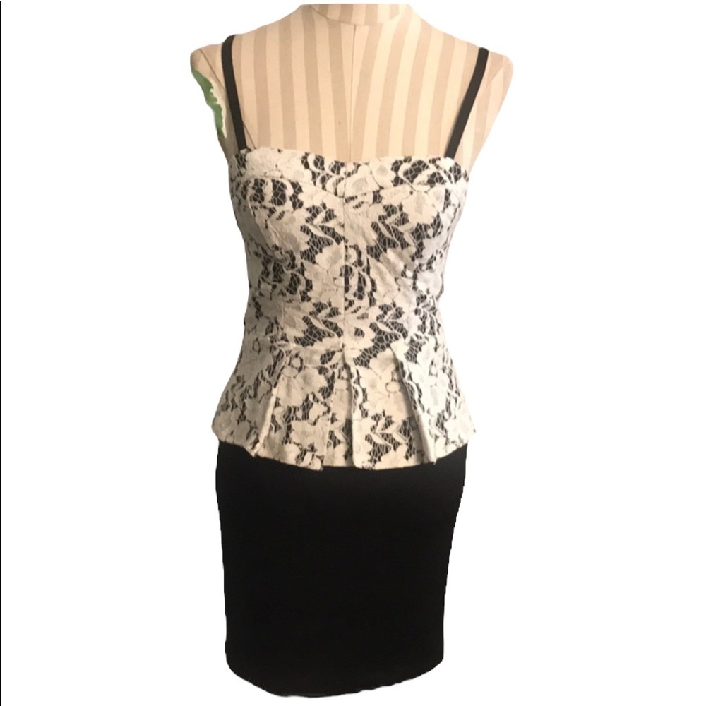 Guess Lace Top Peplum Dress Size 2